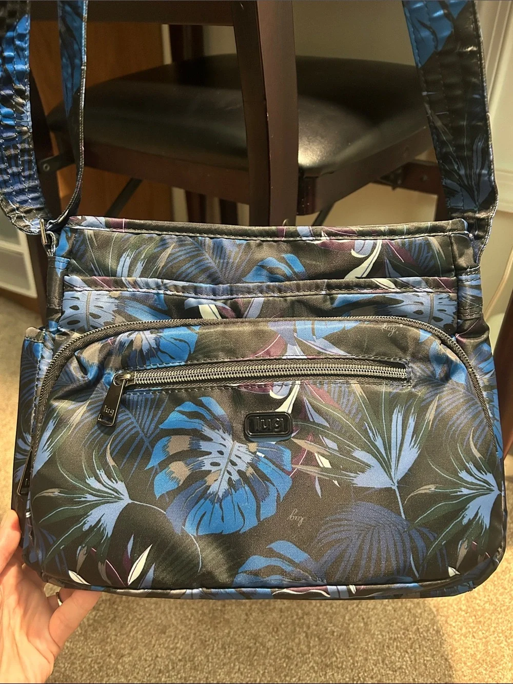 Lug Blue Tropical Print Crossbody Bag and Matching Wallet